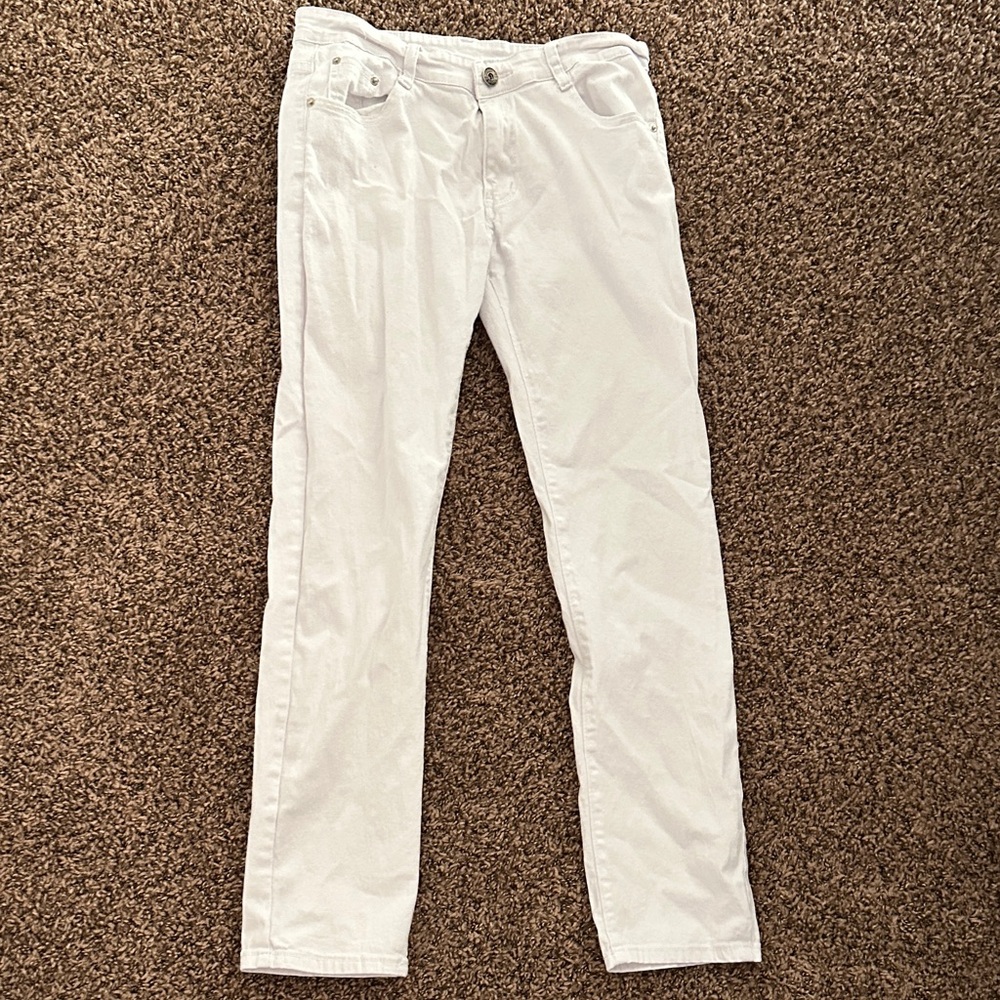 White Straight-Leg Jeans